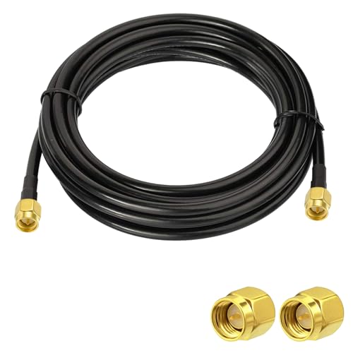 POBADY SMA Male to SMA Male Pigtail Cable WLAN Antenna Cable RG58 16.4ft/5M for WiFi Wireless Network 2G 3G 4G Antenna Router GSM Bluetooth WLAN LAN - Image 1