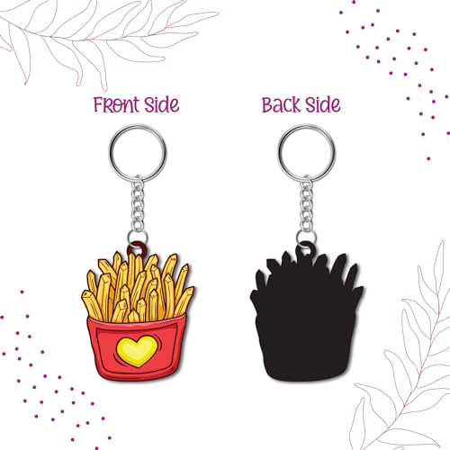Bhai Please Fries Wooden Keychain for Car, Bike, Office, Home (Pack of 1) Multicolour Key Chain with Ring | Gift for Men, Women, Girls, Boys, Him and Her - Image 4