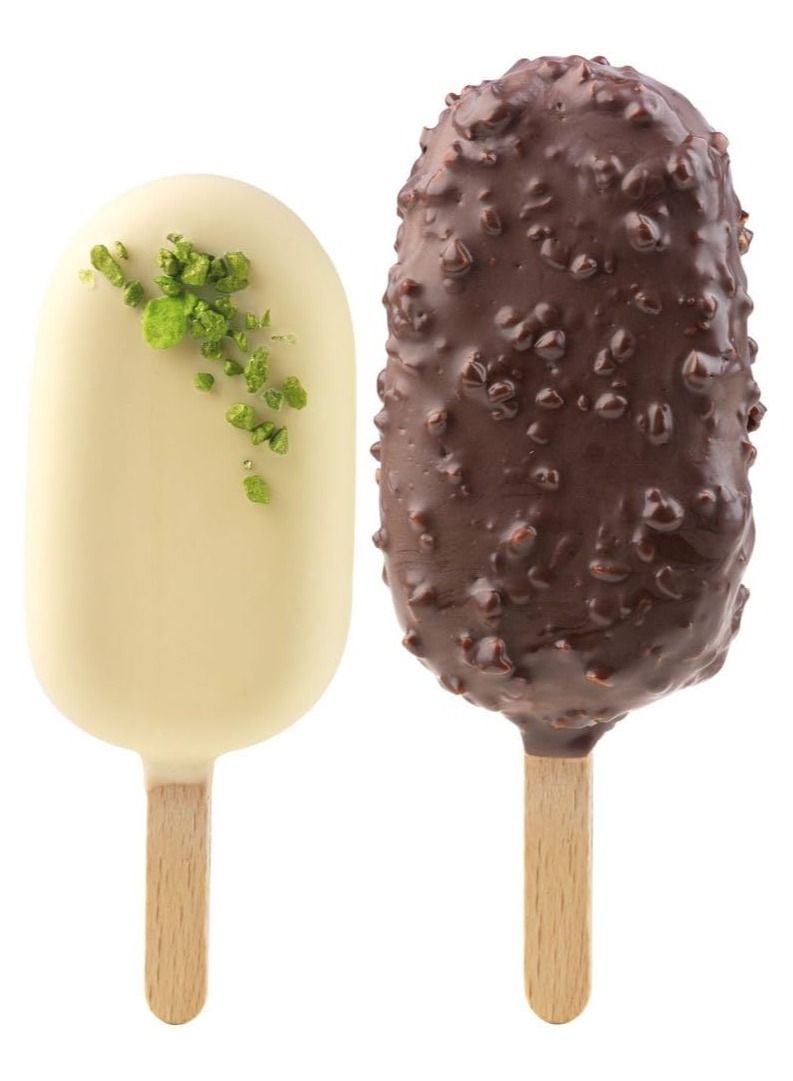 Silikomart عصي خشبية سهلة الاستخدام لصنع الآيس كريم من سيليكومارت، مجموعة من 100 قطعة، لون بيج، سيليكون - Image 1