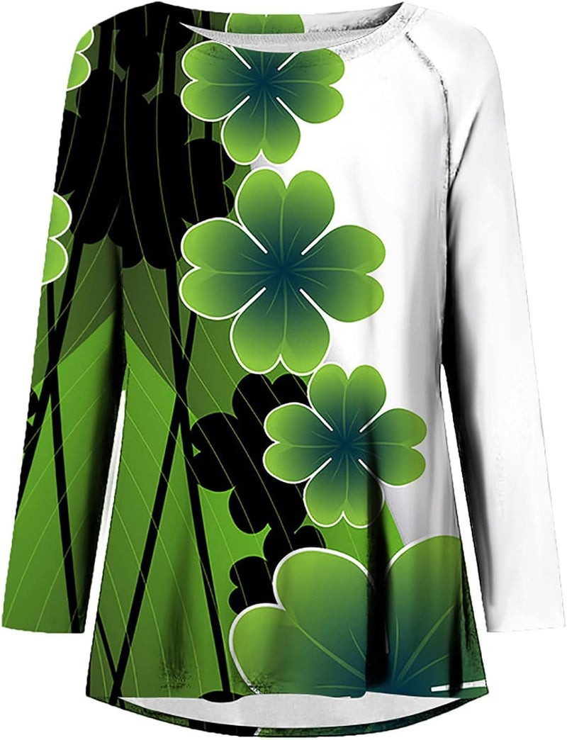 cheekyglo St Patricks Day Sweatshirts for Women Loose Long Sleeve Shirts Shamrock Print Blouse Saint Patricks Day Pullover Tops - Image 4