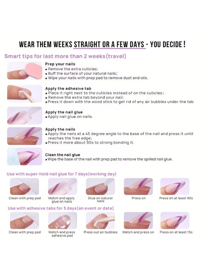 LANGMANNI 30pcs Pink/Brown Aurora Cat Eye Short French Press-On Nails, Shiny Soft Gel Cat Eye Fake Nails, Full Coverage Removable Nails with Jelly Glue and Nail File, Suitable for Women and Daily Life, Holiday Party Wear Nail Decoration - Image 1