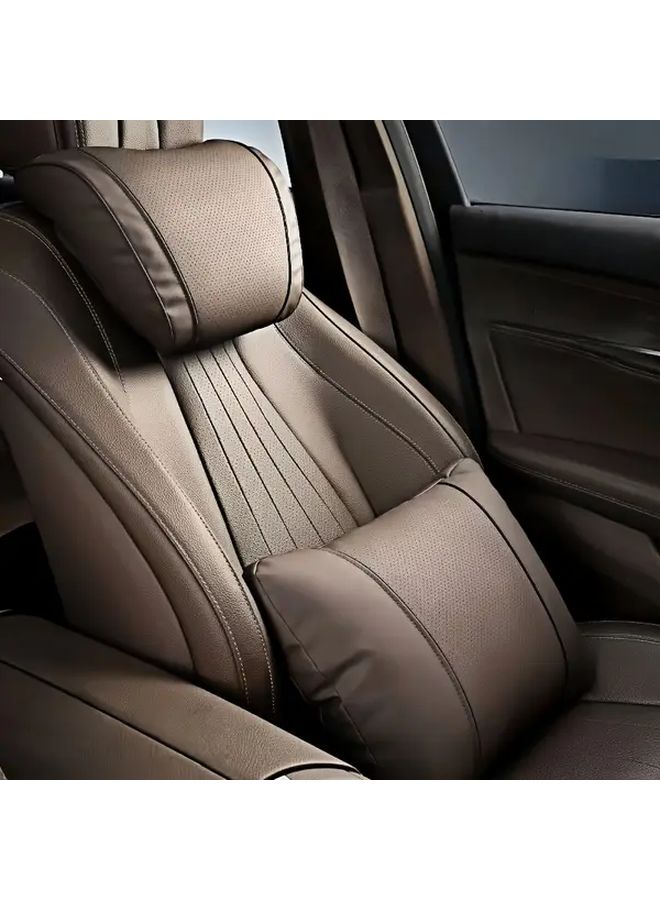 Black Car Headrest with Lumbar Support Breathable Cushion for All Season - Image 4