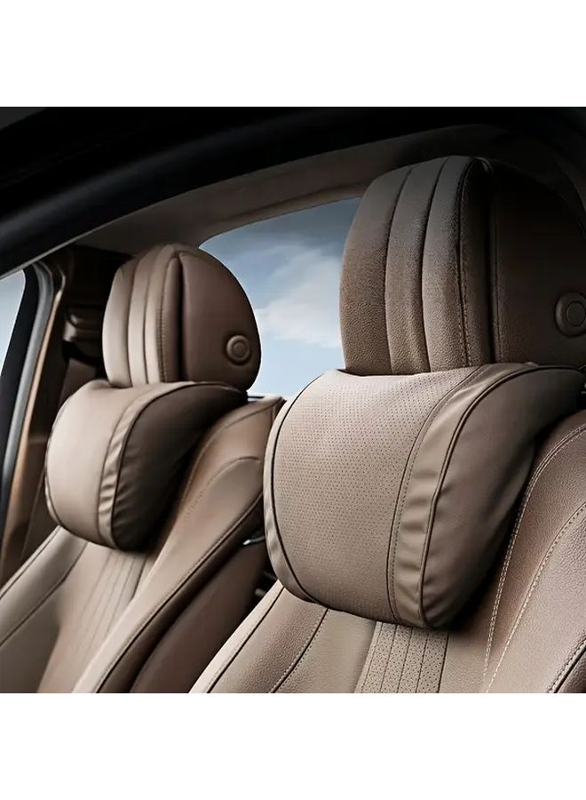 Black Car Headrest with Lumbar Support Breathable Cushion for All Season - Image 2