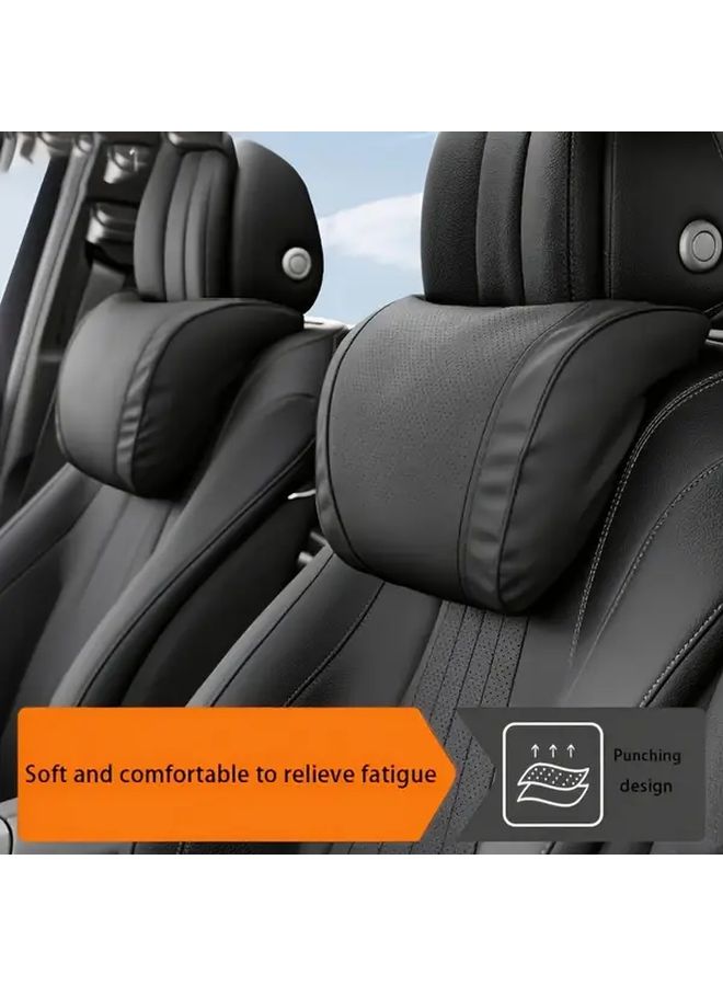 Black Car Headrest with Lumbar Support Breathable Cushion for All Season - Image 3