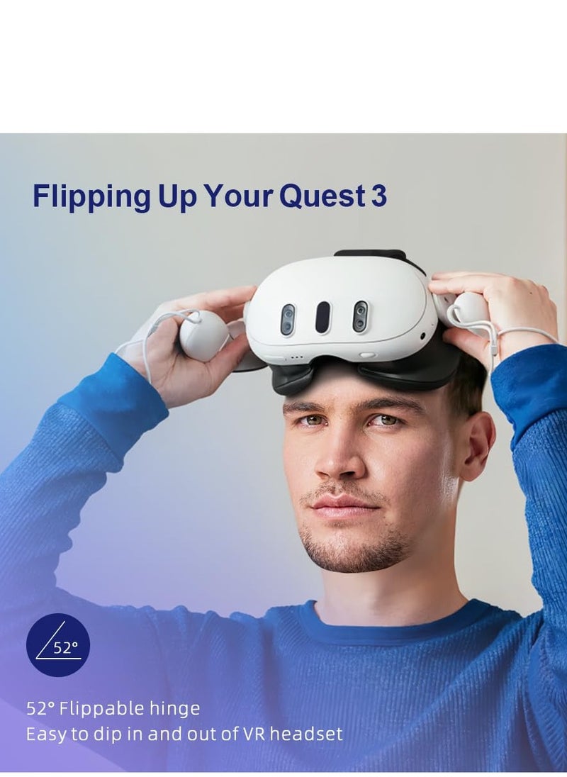 Excefore - حزام رأس RGB، حزام رأس مريح 8000 مللي أمبير متوافق مع ملحقات Meta Quest 3، حزمة بطارية حزام Elite بديلة لدعم محسن وإطالة وقت اللعب في الواقع الافتراضي - Image 1