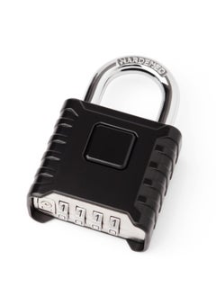 Generic Heavy Duty Combination Padlocks Outdoor, 52mm Stainless Steel 4 Digit Locker Code Padlock Weatherproof, 4 Digit Combination Padlock for Home Shed Fence Warehouse Garage Black  - Image 1