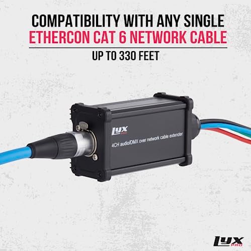 LyxPro Audio Snake Channel XLR 3 Pin Multi Network Breakout for Stage Sound Lighting and Recording Studio XLR to RJ45 Ethercon with 3 Feet Cable Connection (Pair of 4) - Image 5