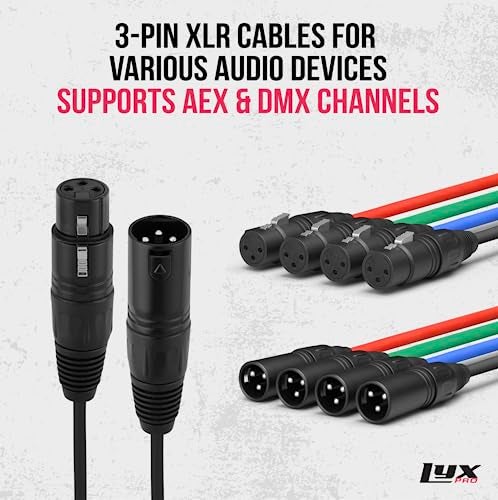 LyxPro Audio Snake Channel XLR 3 Pin Multi Network Breakout for Stage Sound Lighting and Recording Studio XLR to RJ45 Ethercon with 3 Feet Cable Connection (Pair of 4) - Image 3