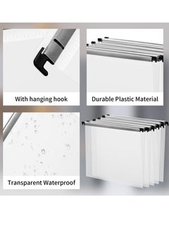 SYOSI 10 Pack Letter Size Clear Hanging File Folder with Tab Cabinet Dividers Organize and Protect Your Documents Transparent Hanging File Folder for File Cabinets Document Filing for Office School  - Image 2