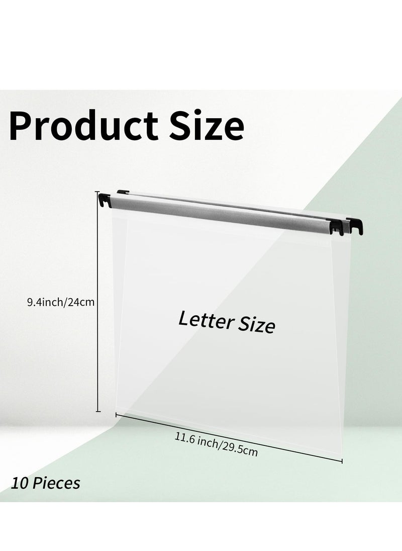 SYOSI - 10 Pack Letter Size Clear Hanging File Folder with Tab Cabinet Dividers Organize and Protect Your Documents Transparent Hanging File Folder for File Cabinets Document Filing for Office School - Image 1