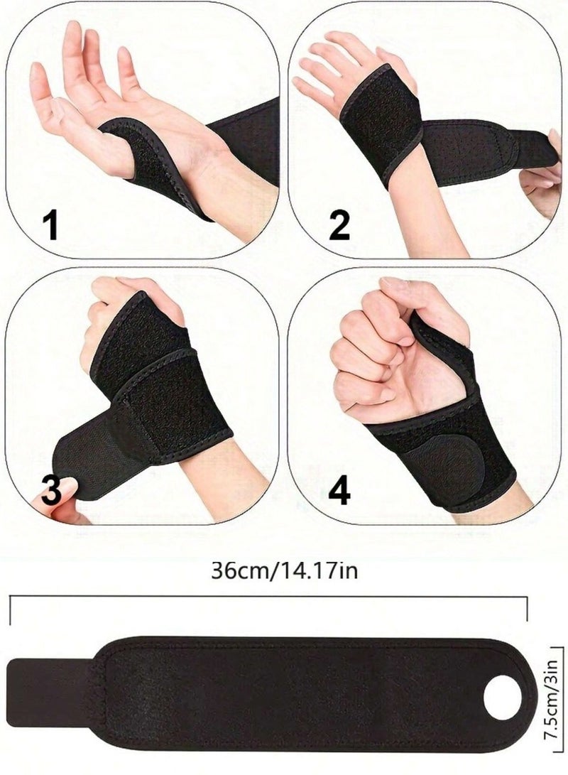 QUTOOB Weight Lifting Wrist Support Band - Wrist Support Straps for Weight Lifting, Gym Workout, Bench Press, Overhead Press, Dips and Curls, Also Ideal for Sports, Typing, Working - Wrist Support Brace 1Pc - Image 4