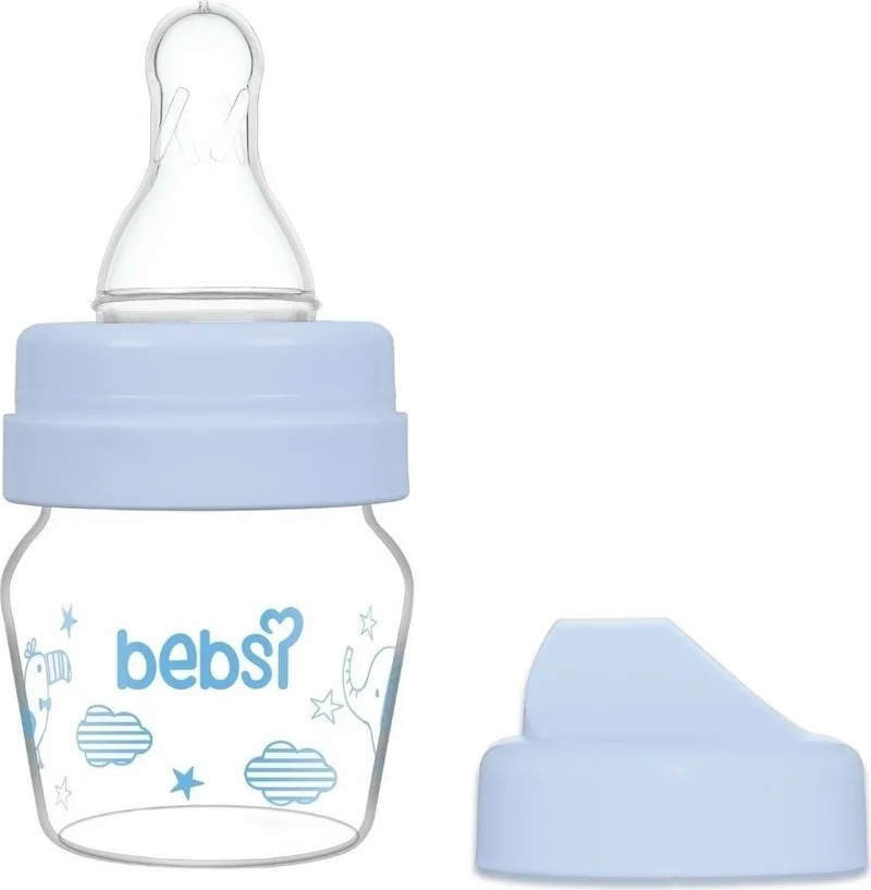 Bebsi Mini Glass Drinking Cup Set Blue