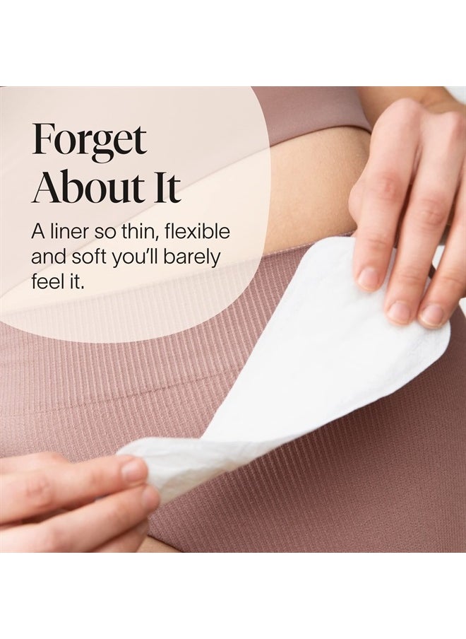 Period Regular Liners | 100% Organic Cotton Topsheet | Ultra Thin, Quick Absorbency | Hypoallergenic | Dermatologically Tested | Unscented, No Wings (72 Liners)