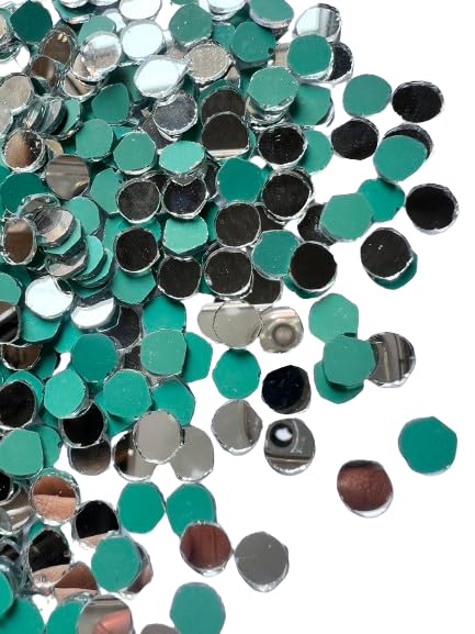 MIRROR GLASS WORLDWIDE MIRROR GLASS WORLDWIDE Round Shape Silver Mirrorfor Art and Craft Embroidery Works and Lippan Art 6mm 1280piece in 100gram  - Image 1
