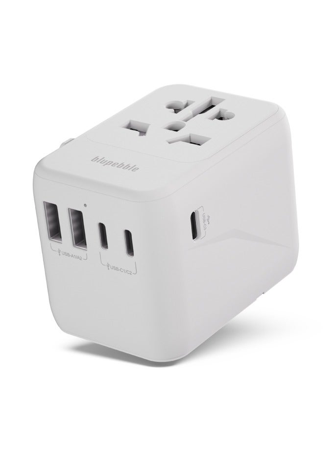 blupebble Passport 5 GaN III World Travel Adapter | 35W QC 3.0 Fast Charger with 3 USB-C & 2 USB-A | Universal Plug for USA, UK, EU, AU | Compatible with iPhone, Laptop, Tablets  - Image 1