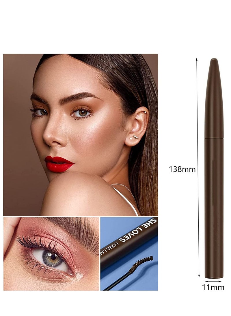 SYOSI Waterproof Mascara Brown Volume For Sensitive Eyes Cruelty Free Lengthening False Lash Effect Natural And Hypoallergenic With Fine Brush Women - Image 2