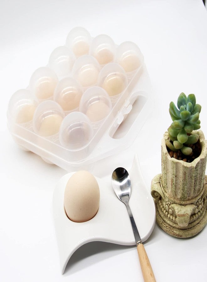 JAMOR 12 Grid Egg Storage Box Portable Box Basket, Shockproof Eggs Storage Necessary For Camping And Picnic, Portable Thickened Egg Box For Travel And Outdoor (White) - Image 5