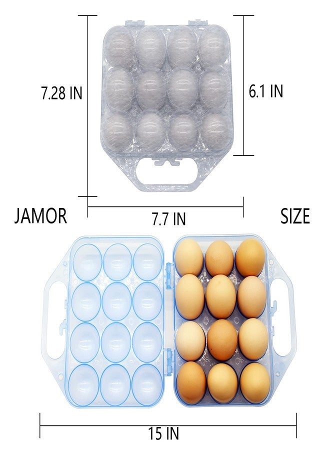 JAMOR 12 Grid Egg Storage Box Portable Box Basket, Shockproof Eggs Storage Necessary For Camping And Picnic, Portable Thickened Egg Box For Travel And Outdoor (White) - Image 3