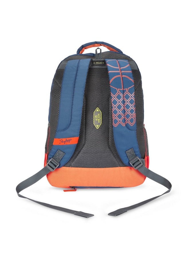 Skybags - Skybags Riddle Blue Orange 46 Cms Casual Backpack with Raincover - Image 1