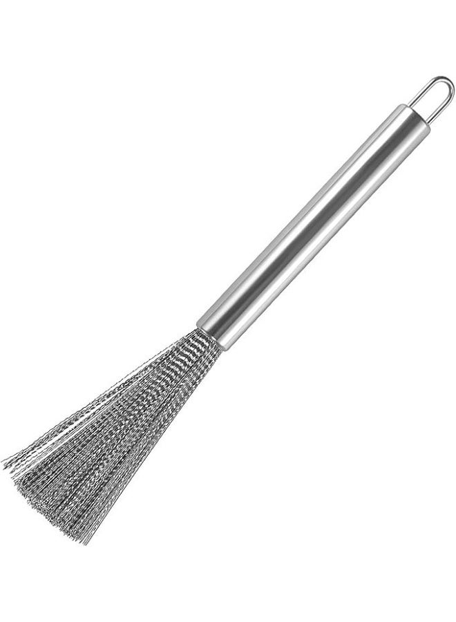 Brush for Kitchen Stainless Steel Wire and Handle with Hang Hook Scrub Dish Pot Stove Plate Washing Sink Tank Mug Cup BBQ Scrubber - Image 1
