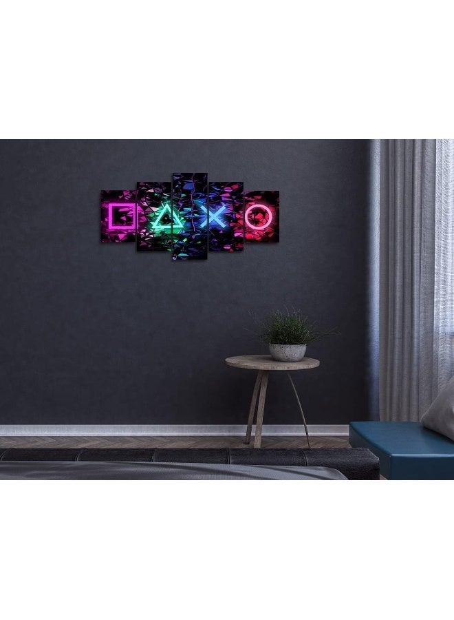 Biufo Gamer Symbol Canvas Wall Art Prints Gaming Wall Decor Painting Picture Artwork for Kids Boys Game Room Playroom Bedroom Decor (Large) - Image 2