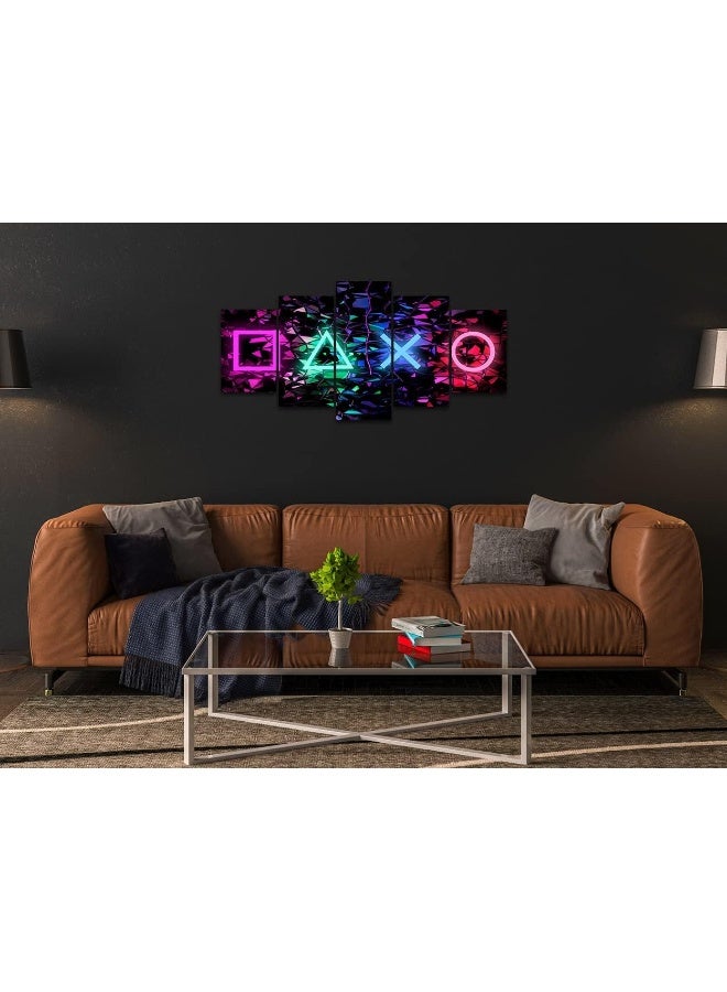 Biufo Gamer Symbol Canvas Wall Art Prints Gaming Wall Decor Painting Picture Artwork for Kids Boys Game Room Playroom Bedroom Decor (Large) - Image 3