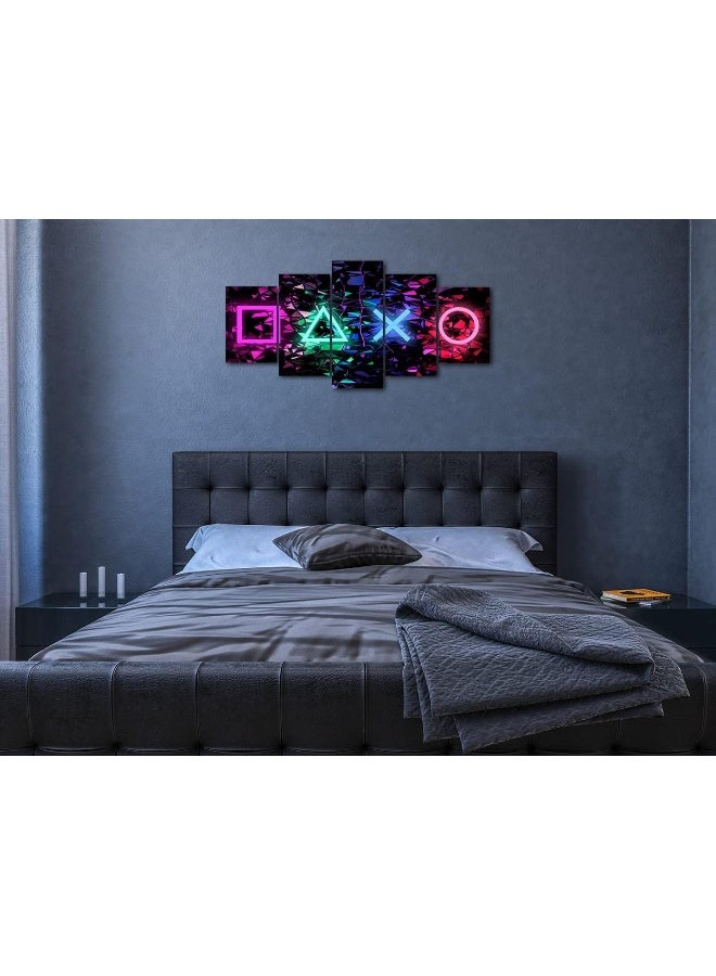 Biufo Gamer Symbol Canvas Wall Art Prints Gaming Wall Decor Painting Picture Artwork for Kids Boys Game Room Playroom Bedroom Decor (Large) - Image 4