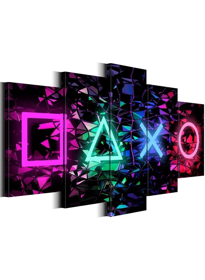 Biufo Gamer Symbol Canvas Wall Art Prints Gaming Wall Decor Painting Picture Artwork for Kids Boys Game Room Playroom Bedroom Decor (Large) - Image 1