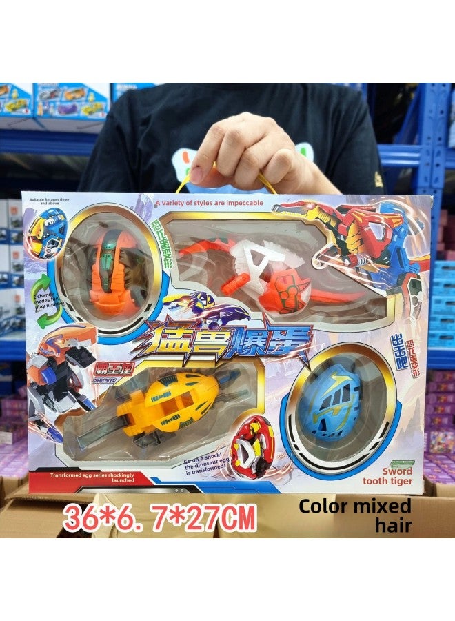 Children's Deformation Toy Robot Wasp Ares Dinosaur Boy Autobots Optimus Model School Institutional Gifts-Color:Large Deformed Beast Exploded Dragon Eggs 4 - Image 1