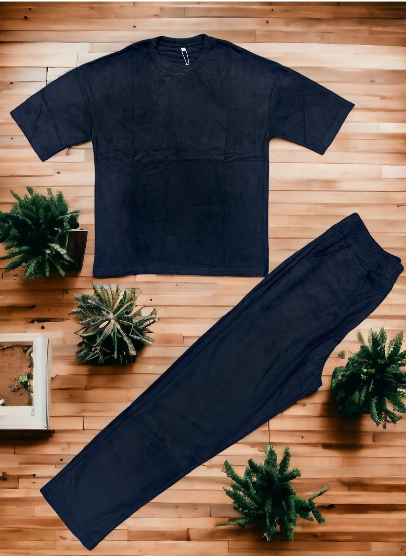 Golden Eagle Comfort Classics T-shirt: Oversized Tee & Pants Set Effortlessly Stylish Essentials  - Image 1