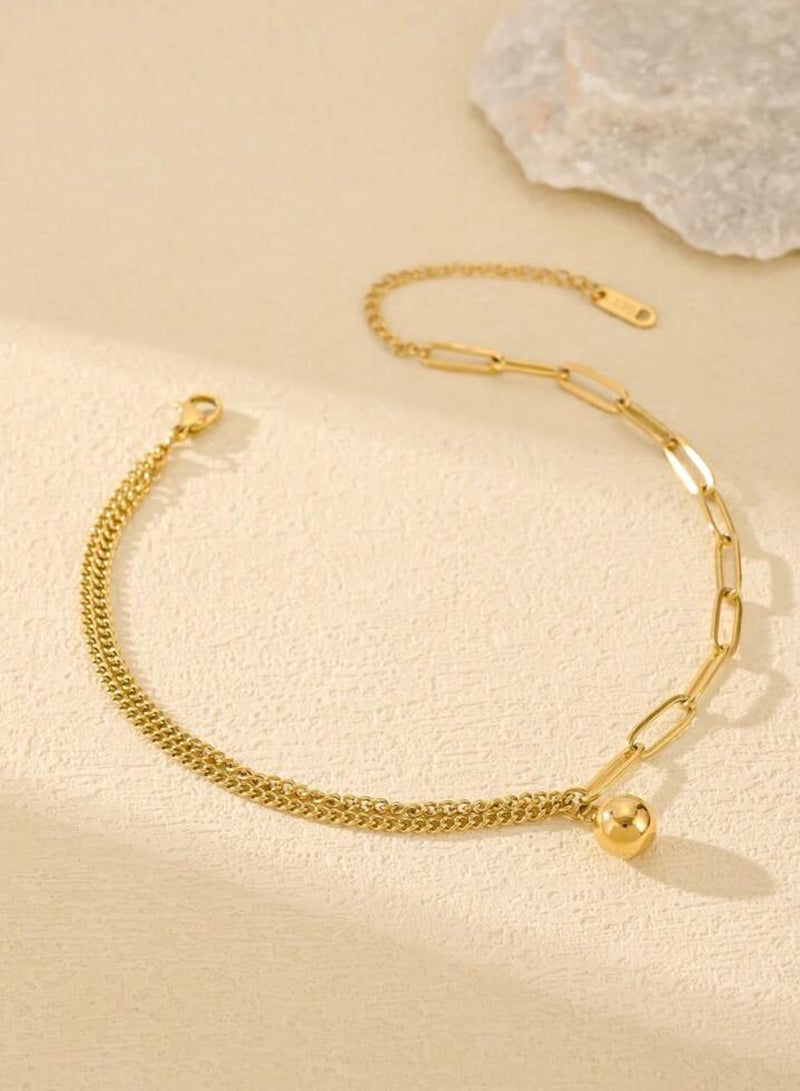 إيكوال خلخال نسائي أنيق من الاستانلس ستيل مطلي باللون الذهبي - Image 2