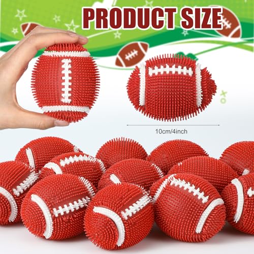 Soulchen 12 Pcs Puffer Football 4 Inch Spiky Sensory Footballs Bulk Bouncy Mini Football Stress Ball Relief Items for Fidget Anxiety Prizes Party Favors - Image 5