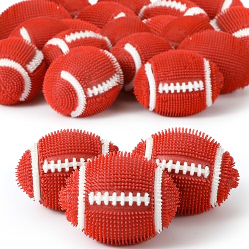 Soulchen 12 Pcs Puffer Football 4 Inch Spiky Sensory Footballs Bulk Bouncy Mini Football Stress Ball Relief Items for Fidget Anxiety Prizes Party Favors - Image 1