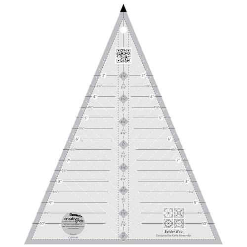 Creative Grids Spider Web Triangle Quilt Ruler – CGRKA6 – Made in USA, 9-1/2in x 11-1/2in, Non-Slip Grip Acrylic Quilting, Sewing, Crafting, Patchwork Ruler & Template - Image 4