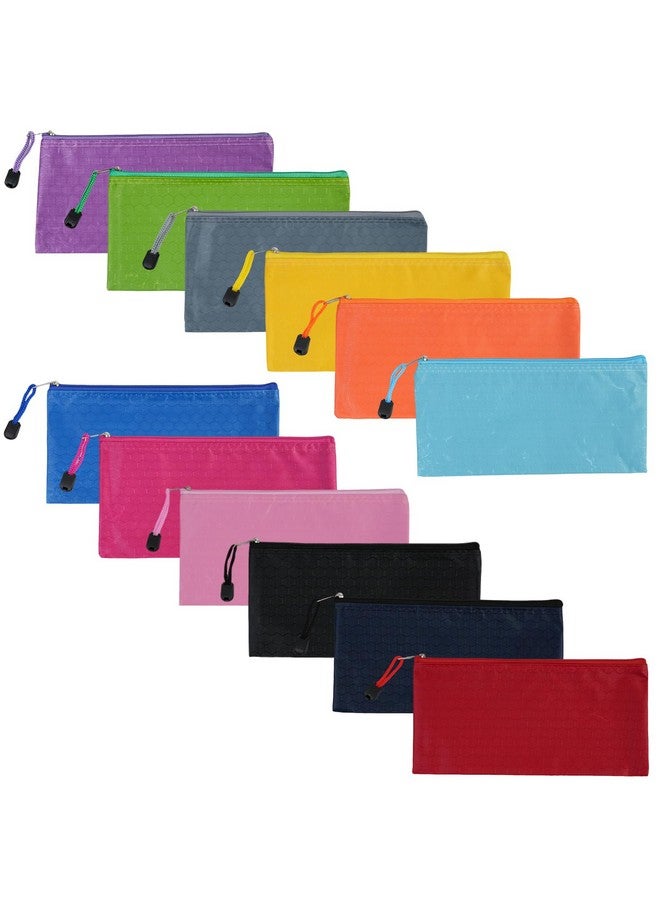 EOOUT 48pcs Pencil Case Zipper Pouch, Bill Size Pencil Storage, Small Pencil Organizing, Waterproof Bags for Office Supplies, Travel Accessories in 12 Colors - Image 3