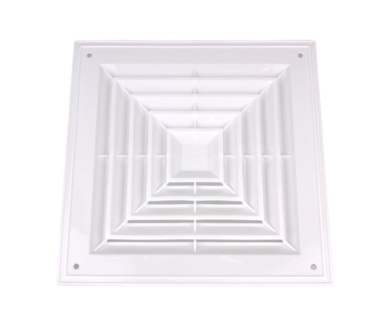 Piumeif Return Air Flow Reinforced Plastic Fan Grille Indoor and Outdoor Sidewall Square Return Grille Vent Cover 118x118 30Wx30Lcm White