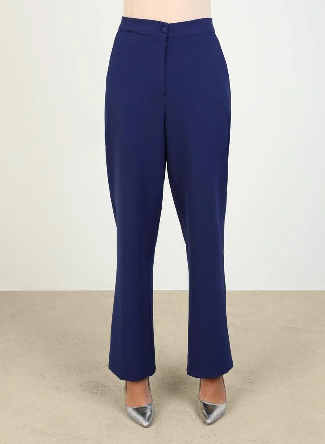 Refka by modanisa Refka by modanisa Navy Blue Bishop Sleeve Tunic with Trousers Co-Ords