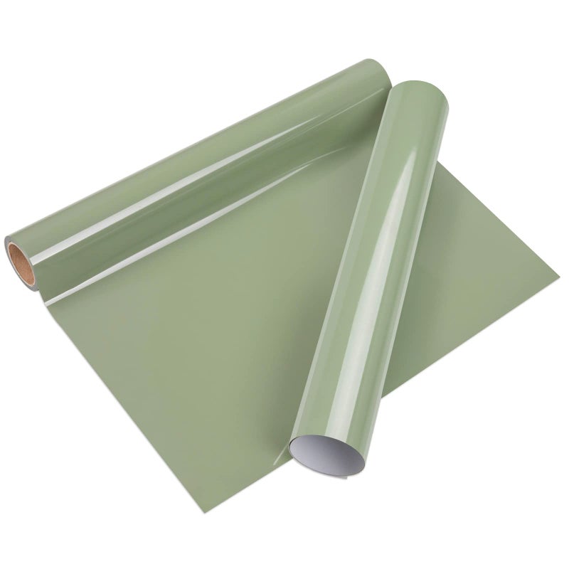 VINYL FROG Khaki Green 12 x 5ft Heat Transfer Vinyl Roll Iron On Vinyl for TShirts DIY Craft Designs