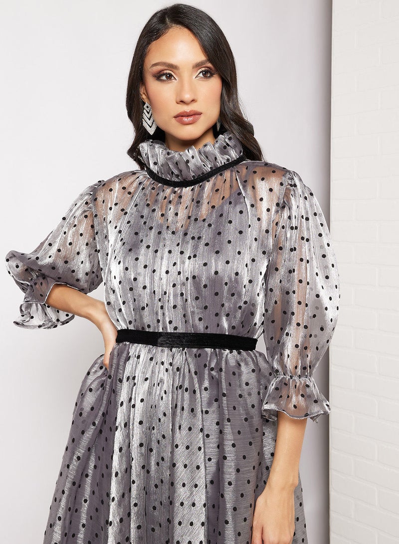 House of Moda Polka Dot Maxi Dress - Image 3