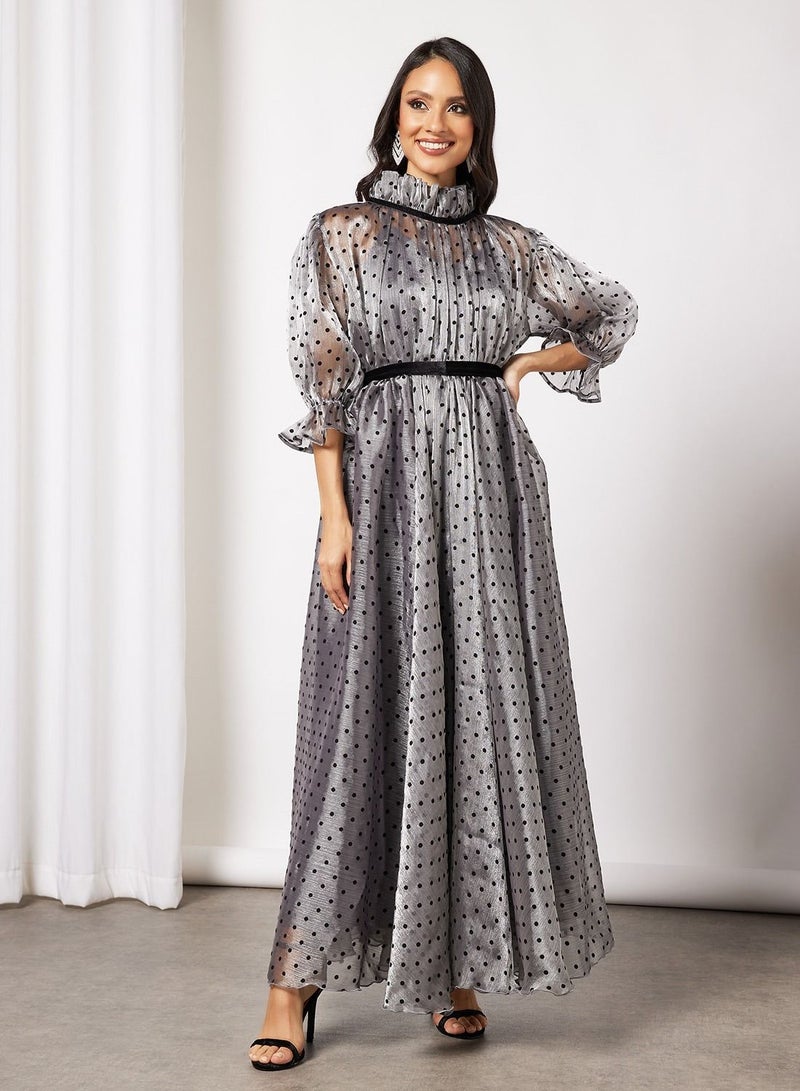House of Moda Polka Dot Maxi Dress - Image 1