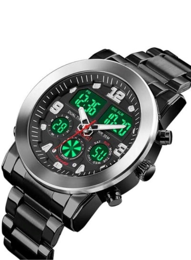 ساعة رجالية 1642 متعددة الوظائف أنيقة ومصممة للأماكن الخارجية بتوقيت مزدوج - Image 2