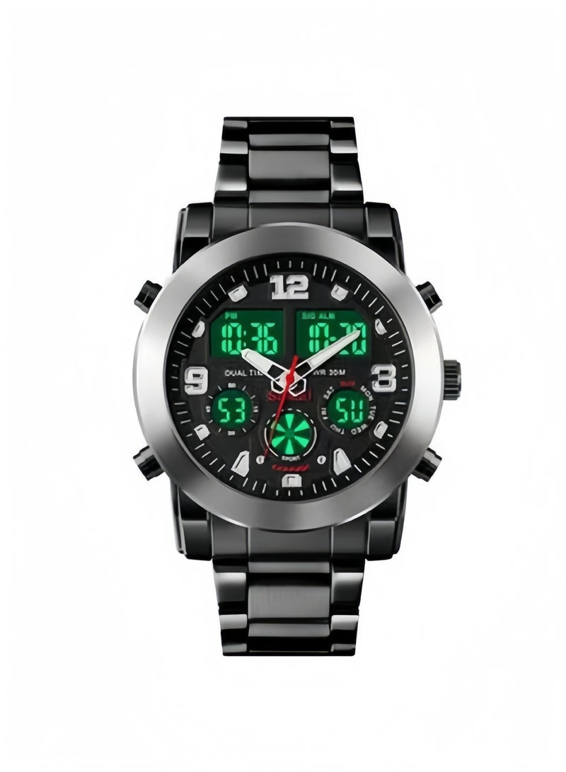 ساعة رجالية 1642 متعددة الوظائف أنيقة ومصممة للأماكن الخارجية بتوقيت مزدوج - Image 1