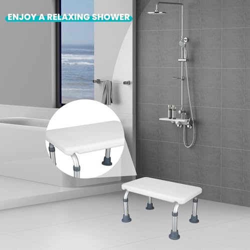 Natudeco Bath Stool Shower Seat Non-Slip Shower Chair Adjustable Height Bathtub Bench for Elderly Disabled, Secure Bathing Solution - Image 3