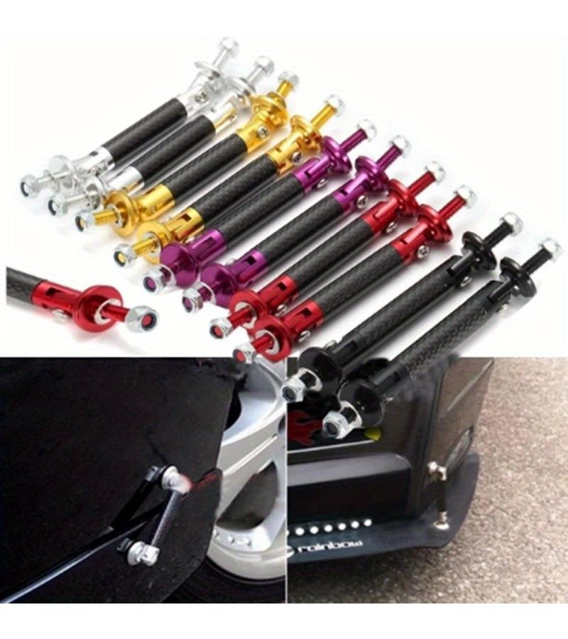 Black Universal Automotive Bumper Support Strut Kit 45mm Anti Scraping Lip Guard With Lever Fasteners - Image 5