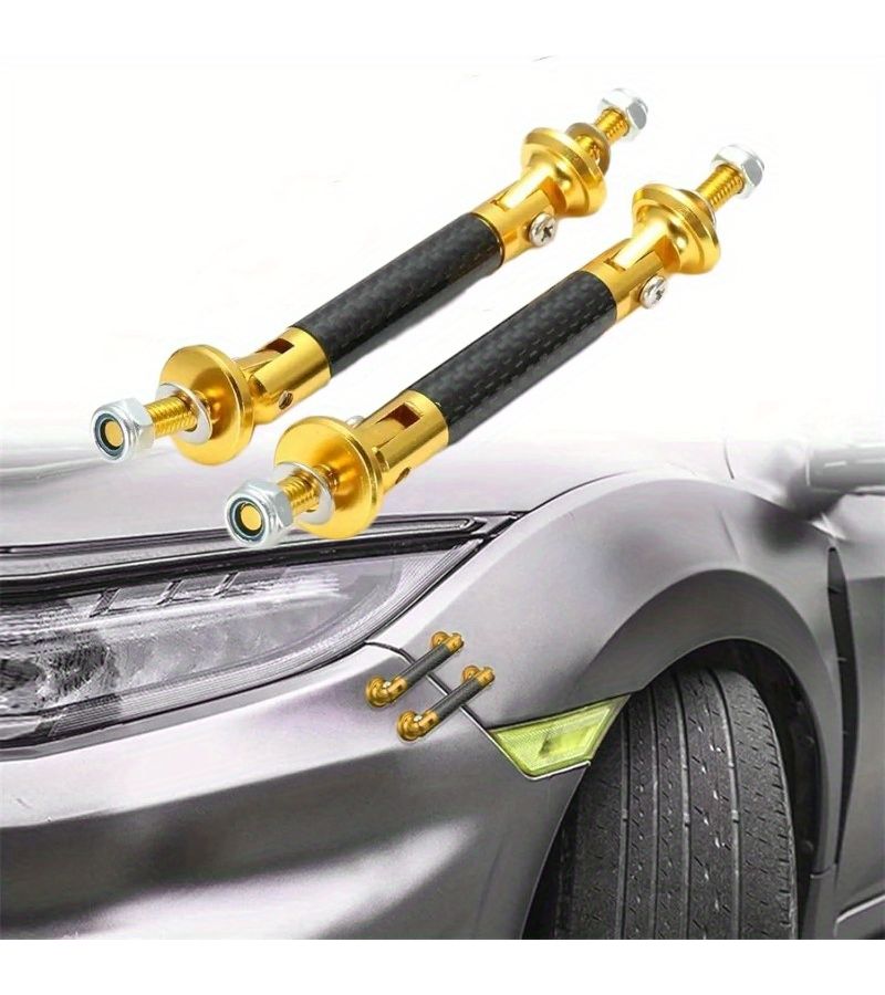 Black Universal Automotive Bumper Support Strut Kit 45mm Anti Scraping Lip Guard With Lever Fasteners - Image 1