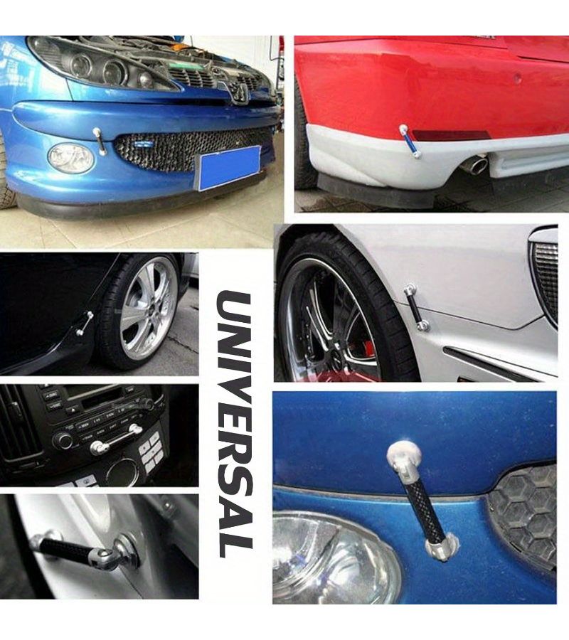Black Universal Automotive Bumper Support Strut Kit 45mm Anti Scraping Lip Guard With Lever Fasteners - Image 4