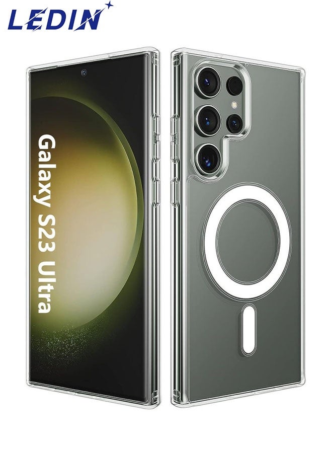 LEDIN Magnetic Clear Case for Samsung Galaxy S23 Ultra Compatible with MagSafe, Military-Grade Protection, Phone Bumper - Image 1