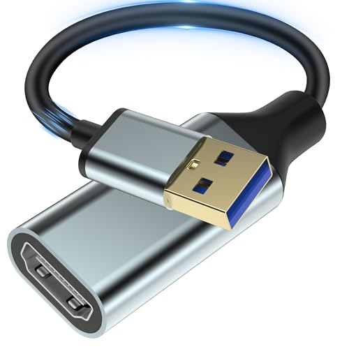 Herfair USB to HDMI Adapter [1080P Full HD, Built-in Driver] HDMI Adapter for Laptop to Monitor USB 3.0 to TV Screen Converter for MacOS/Windows 11/10/8.1/8/7 Computers Desktops PC MacBook - Image 1