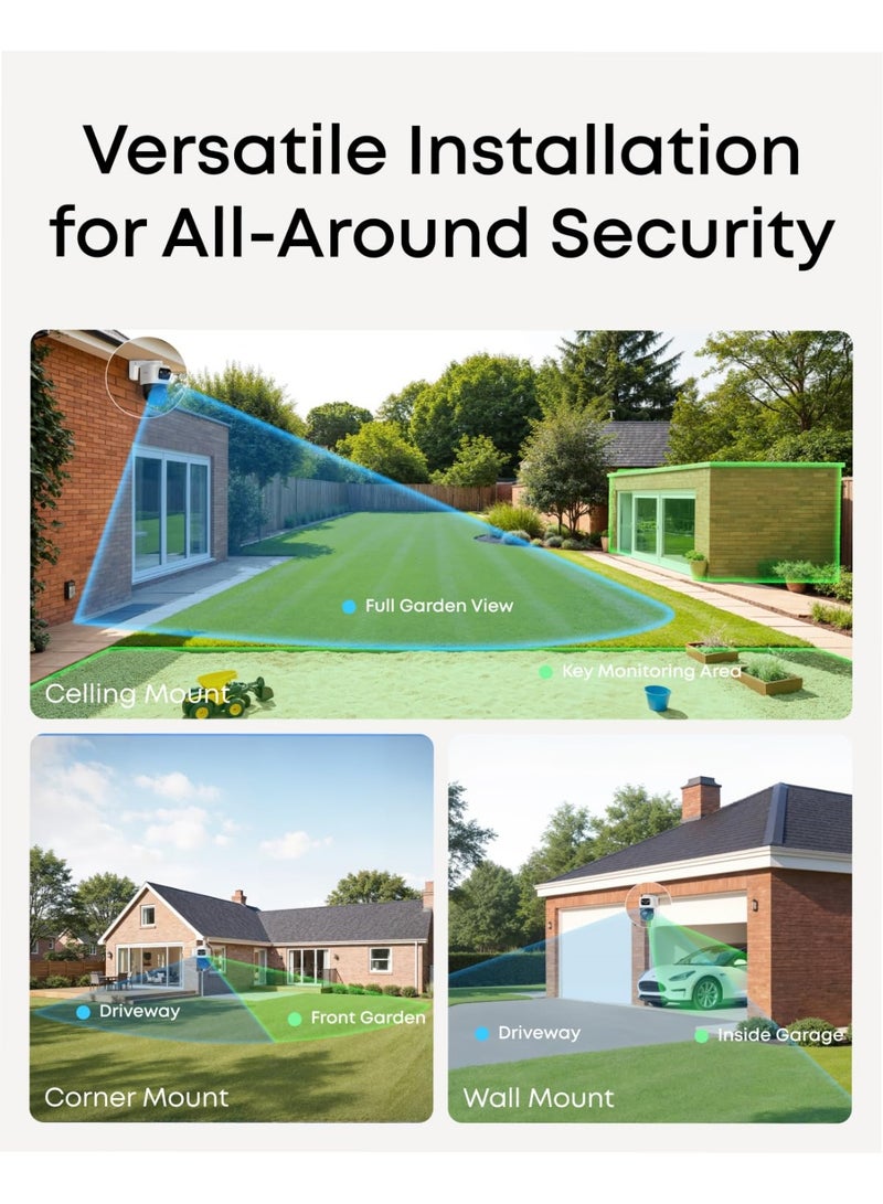 eufy Security PoE NVR CCTV Camera System S4 Max, 16 MP Triple-Lens Bullet-PTZ Cam with 2TB Hard Drive, 360° PTZ, Smart Video Finder, Cross-Cam Tracking, Red & Blue Lights, 24/7 Recording, IP65 - Image 4