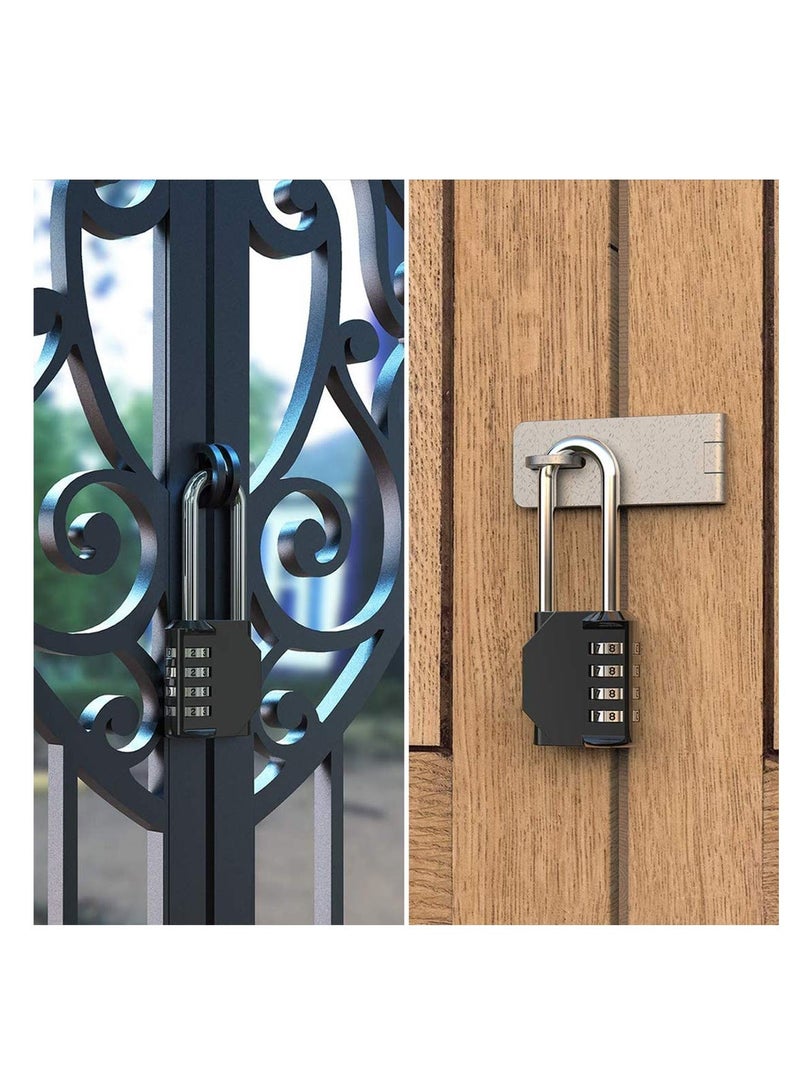 Combination Padlock Heavy Duty Lock - Weatherproof Padlock, Resettable Lock, 2.5inch Long Shackle 4-Digit Zinc Alloy Combination Lock for Shed Fence Gate, School, Gym, Toolbox - 2 Pack - Image 5